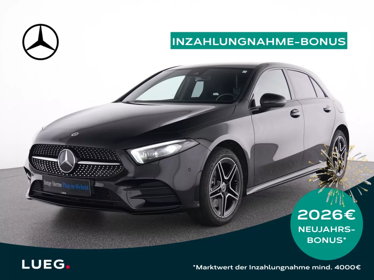 Mercedes-Benz A 250 e AMG+MBUX+MBeam+Night+RFK+Ambi+PTS+SpurAs - 160 PS