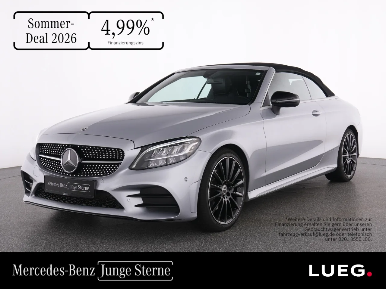 Mercedes-Benz C 200 Cabrio AMG+AHK+LED+Sound+Night+19+Kamera+ - 184 PS